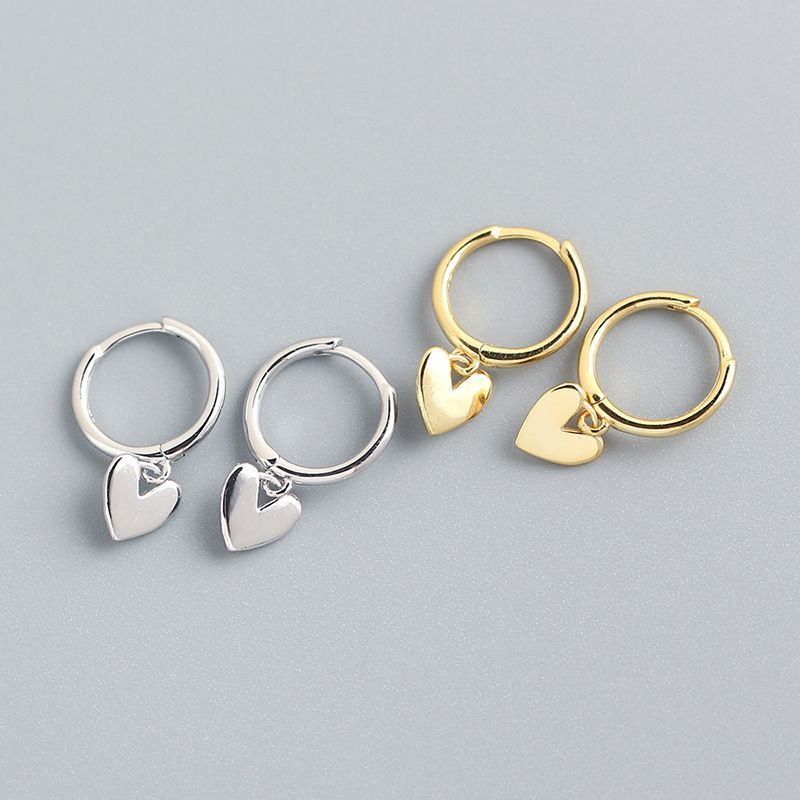 Pendientes de corazón de Color dorado VENUS Sier para mujer, accesorios para citas, regalo, joya sencilla de moda dulce_voghion.com
