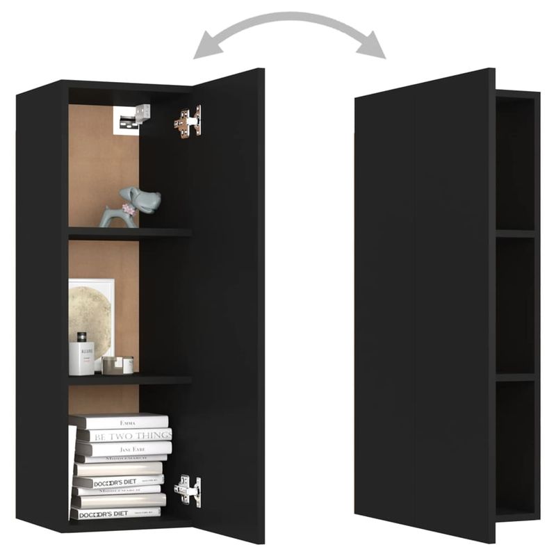 3-tlg. TV-Schrank-Set Schwarz Holzwerkstoff_voghion.com