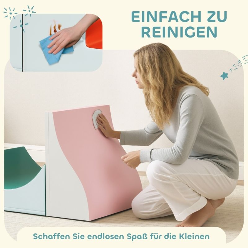 3 pezzi Kletter- und Krabbelset per piccoli bambini, Kunstleder, Schaumstoff, Hellgrau_voghion.com