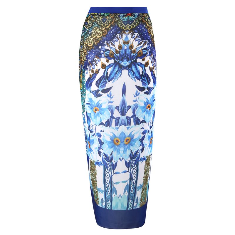 Ropa de mujer Nuevo traje de baño de una pieza para mujer, traje de baño de falda de gasa ajustado con flores grandes adelgazantes_voghion.com