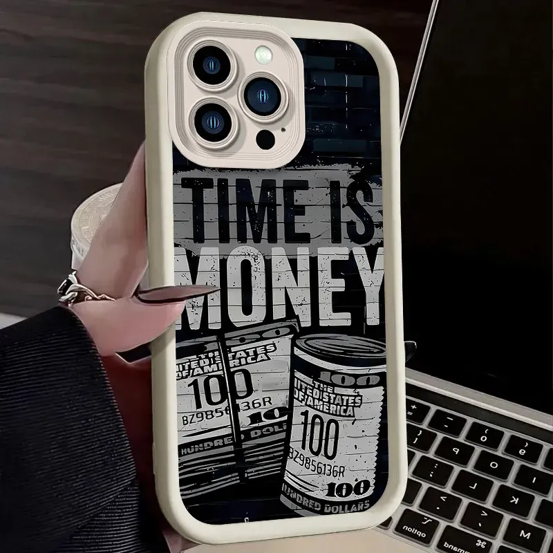 Stoßfeste, weiche Silikonhülle für iPhone 16 15 14 13 12 11 Pro Max X XS X S Max XR SE 2020 7 8 Plus Dollar-Banknote-Flüssigkeitsabdeckung_voghion.com