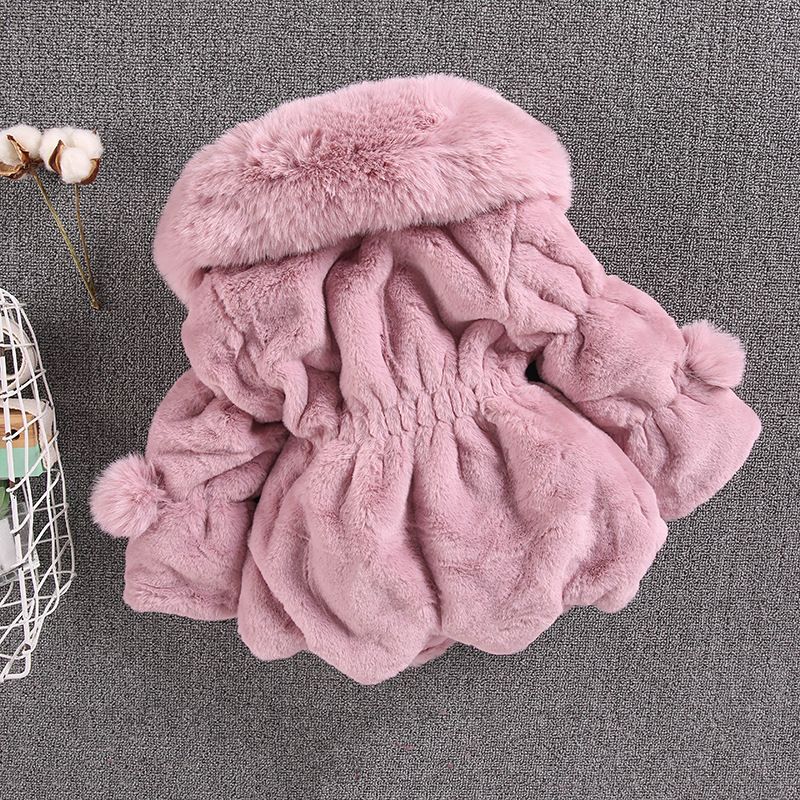 Abbigliamento per bambini Cappotto in pelliccia sintetica per bambini, spesso, taglia piccola e media, stile coreano, cappotto in pelliccia sintetica per bambine, cappotto in cotone per neonati_voghion.com