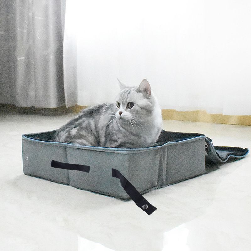 Lettiera per gatti, da viaggio, per auto, con rivestimento pieghevole, grande spazio, antigraffio, antiscivolo, per animali domestici_voghion.com