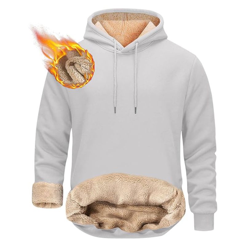 Felpa con cappuccio in pile caldo autunno e inverno 2025, nuova felpa con cappuccio casual europea e americana da uomo_voghion.com