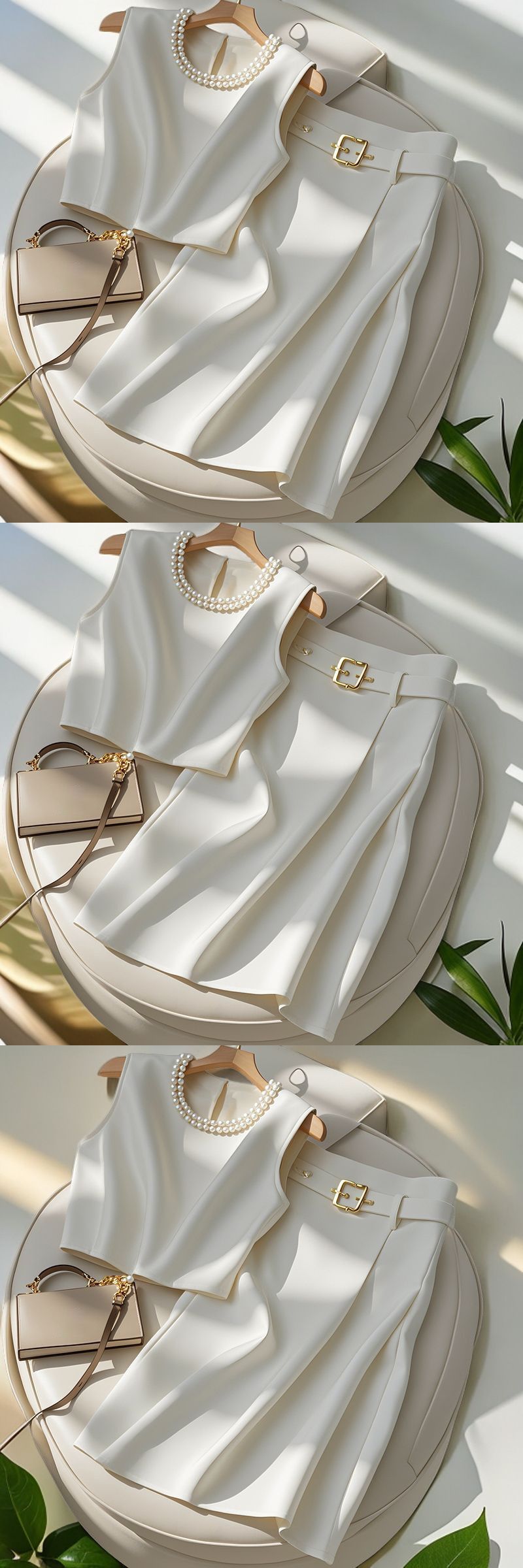 Summer Women's Elegant Two-Piece Set Sleeveless Top & Long Skirt Outfit - Petite & Plus Size Flowy Casual Dress Suit For Office & Dating_voghion.com