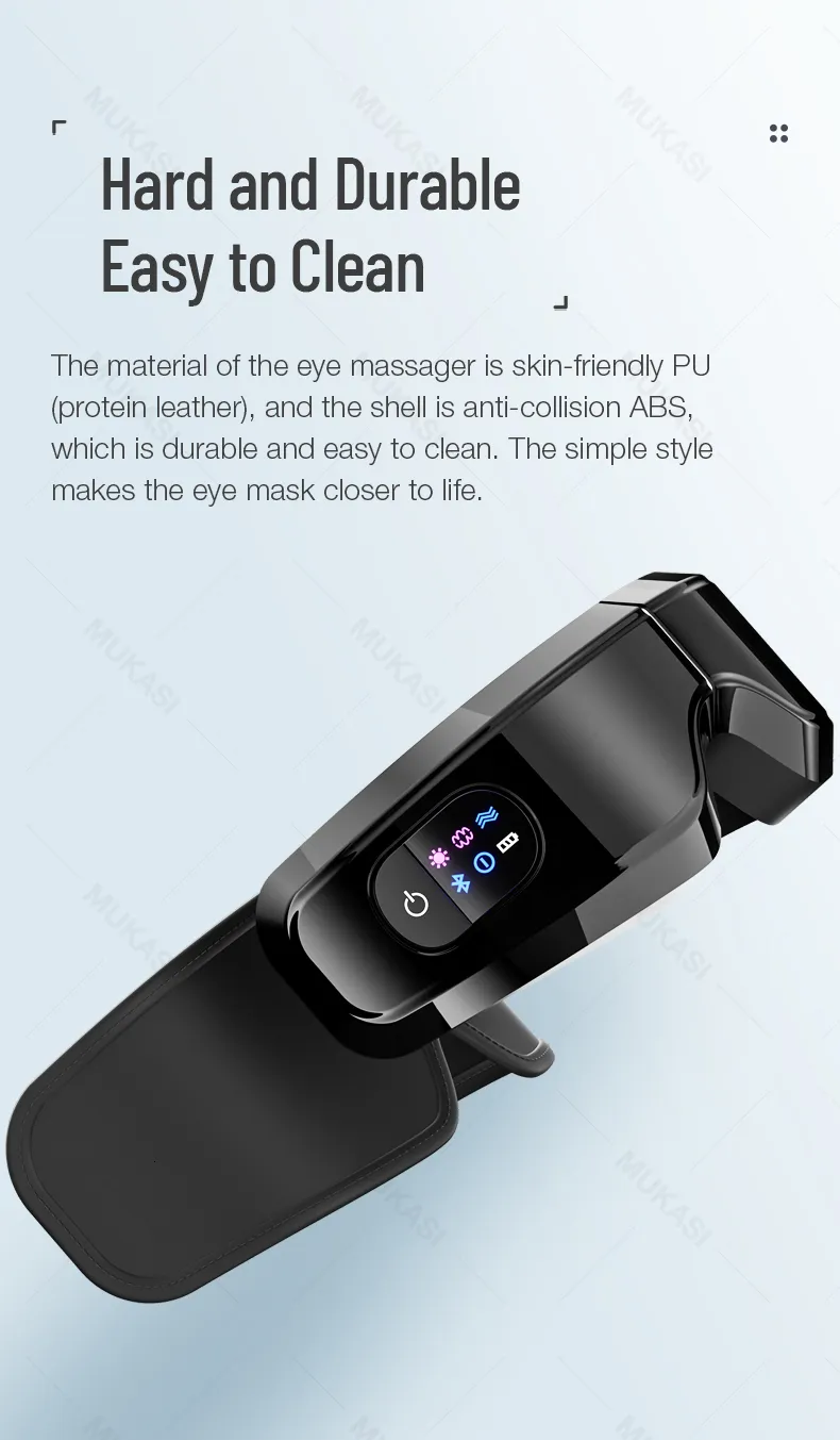 Szemmasszírozó Fűtött szemmasszírozó Bluetooth zenei rezgéssel 16D kompressziós masszázseszköz migrénhez sötét_voghion.com