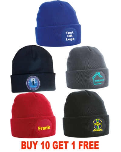 Custom Printed Personalized Woolly Beanie Hat Headwear Workwear Promotion_voghion.com