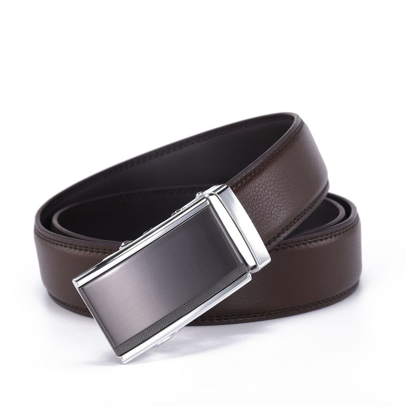 Men's Premium Cowhide Leather Belt With Automatic Buckle - Business & Casual (Waterproof & Durable)_voghion.com