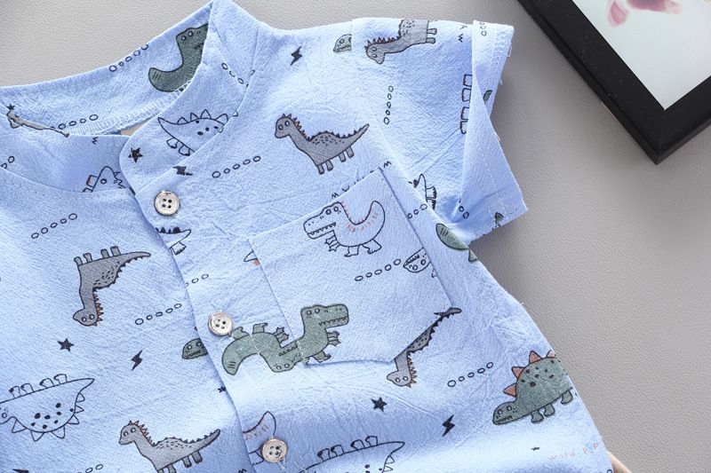 Mutter & Kinder Junge Baby Kurzarm Anzug Kinder Sommer Personalisierte Hemd Shorts Zwei Stück Anzug_voghion.com