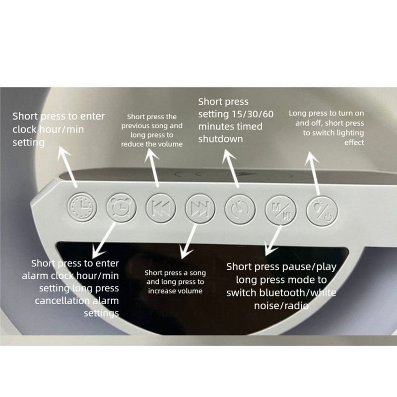 New Bluetooth Speaker Atmosphere Light Voice Clock Wireless Mobile Sound_voghion.com