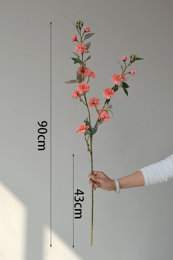Nuovo fiore artificiale in stile cinese fiore di seta romantico rosa fiore di ciliegio pavimento floreale decorazione della casa di nozze ornamenti lunga camelia_voghion.com