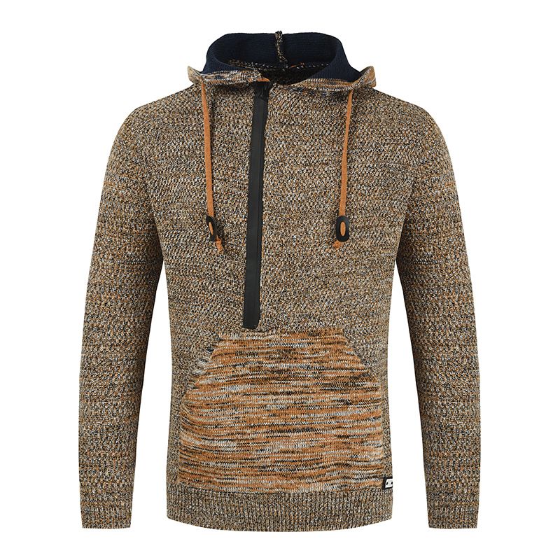 Maglione lavorato a maglia a maniche lunghe con cappuccio e pullover in stile europeo e americano da uomo nuovo_voghion.com