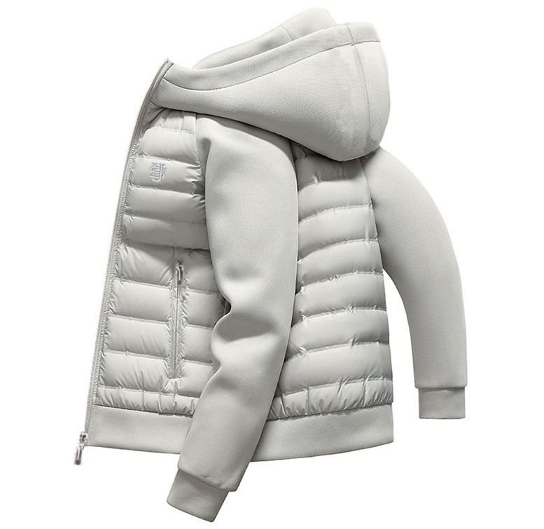 Men's Clothing American High Street Trend Thin Cotton Coat Men's Loose Casual Hooded Solid Color Stitching US Embroidery_voghion.com