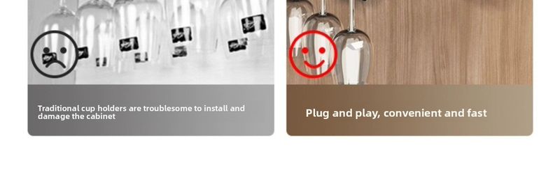 No-Drill Inverted Wine Cabinet High-End Glass Storage Rack Home Hanging Light Luxury Decorative Piece_voghion.com