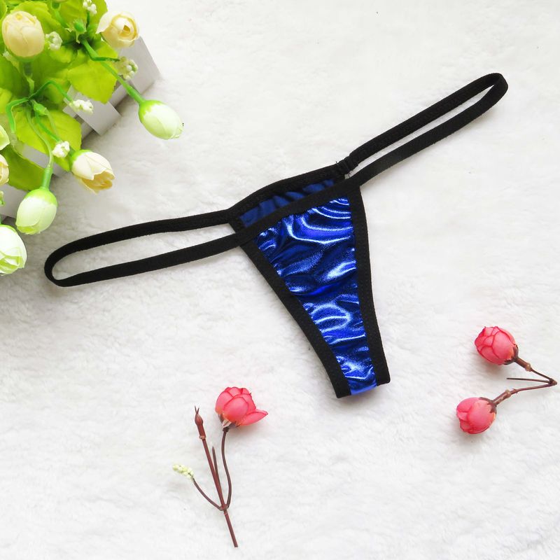 Ropa interior íntima, bragas sexys de charol transparentes en forma de T, minibañador con espalda en T para mujer_voghion.com