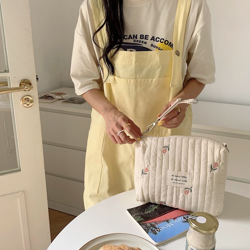 Ins Bavlněná taška na přebalování do kočárku Závěsná taška Dětské zboží Organizér na plenky Caddy Taška na zip Roztomilé ženy taška na make-up děti_voghion.com
