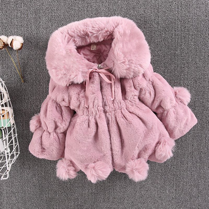 Abbigliamento per bambini Cappotto in pelliccia sintetica per bambini, spesso, taglia piccola e media, stile coreano, cappotto in pelliccia sintetica per bambine, cappotto in cotone per neonati_voghion.com