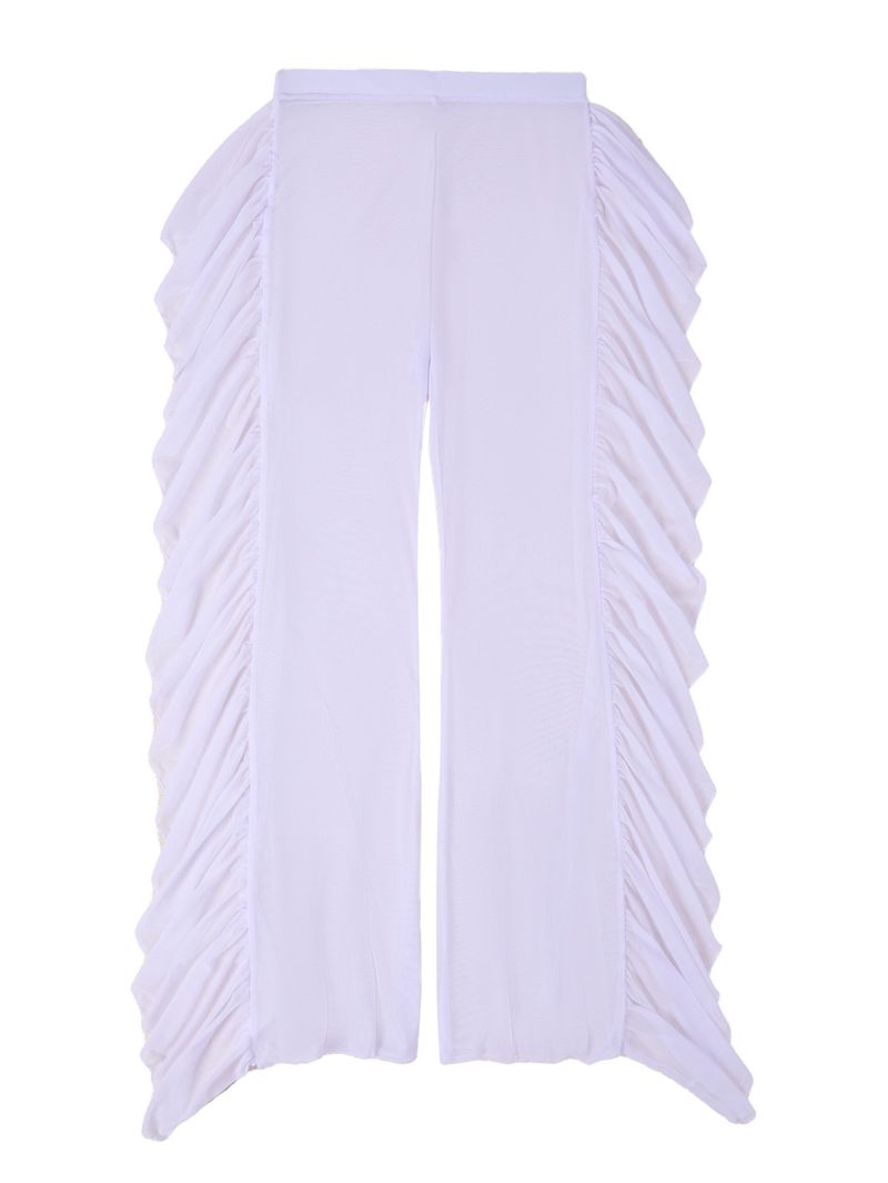 Dameskleding Pure Color Mesh Snel drogende broek Sexy bikini strand cover-up badpak vrouwelijk_voghion.com