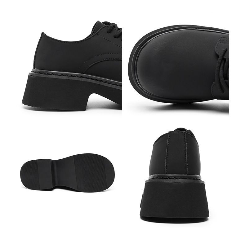 Chaussures Derby Voyage 30617 pour homme, modèle haut de gamme à semelle épaisse noire, tendance, collection 2025, en cuir rehaussant la silhouette._voghion.com