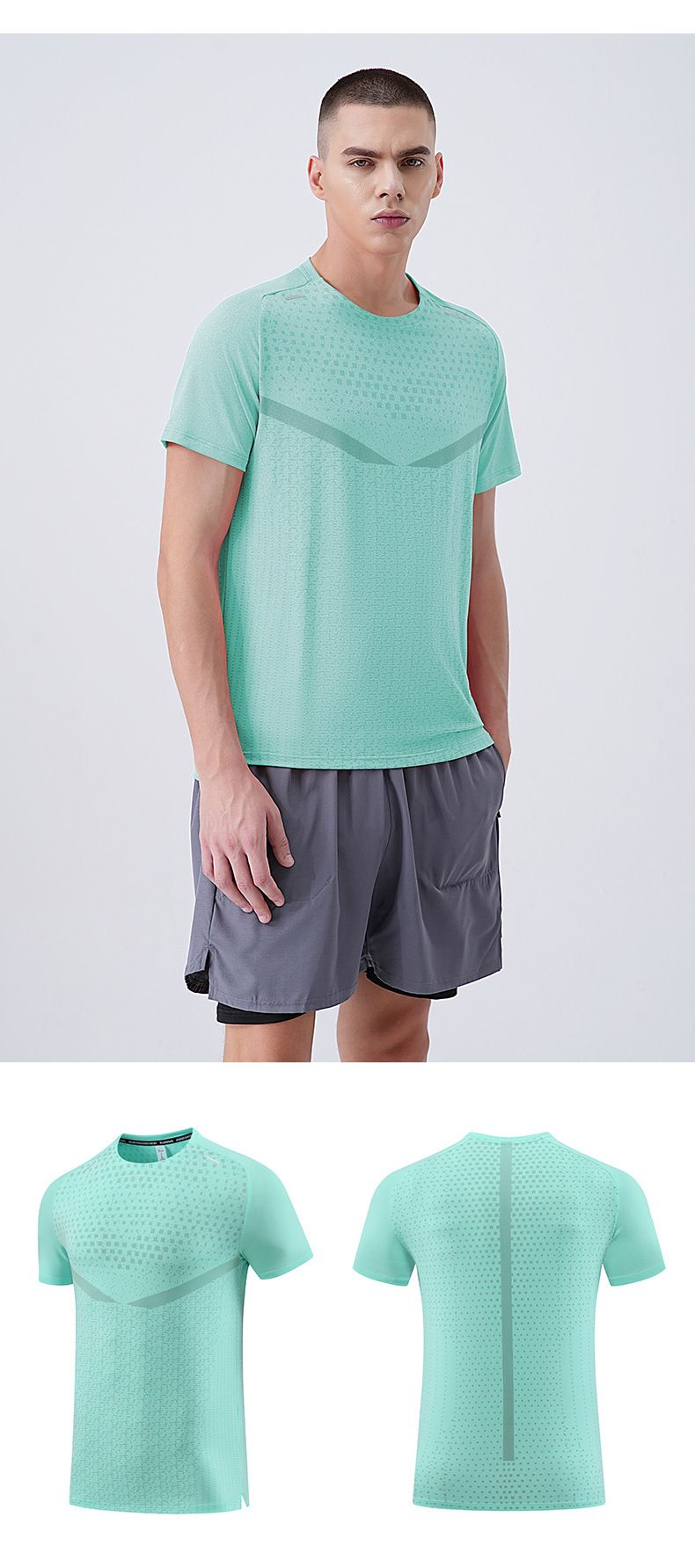 Herrenbekleidung Ice Silk Sport T-Shirt Schnelltrocknend Sommer Dünn Lauf Kurzarm Basketball Top Trainingskleidung_voghion.com