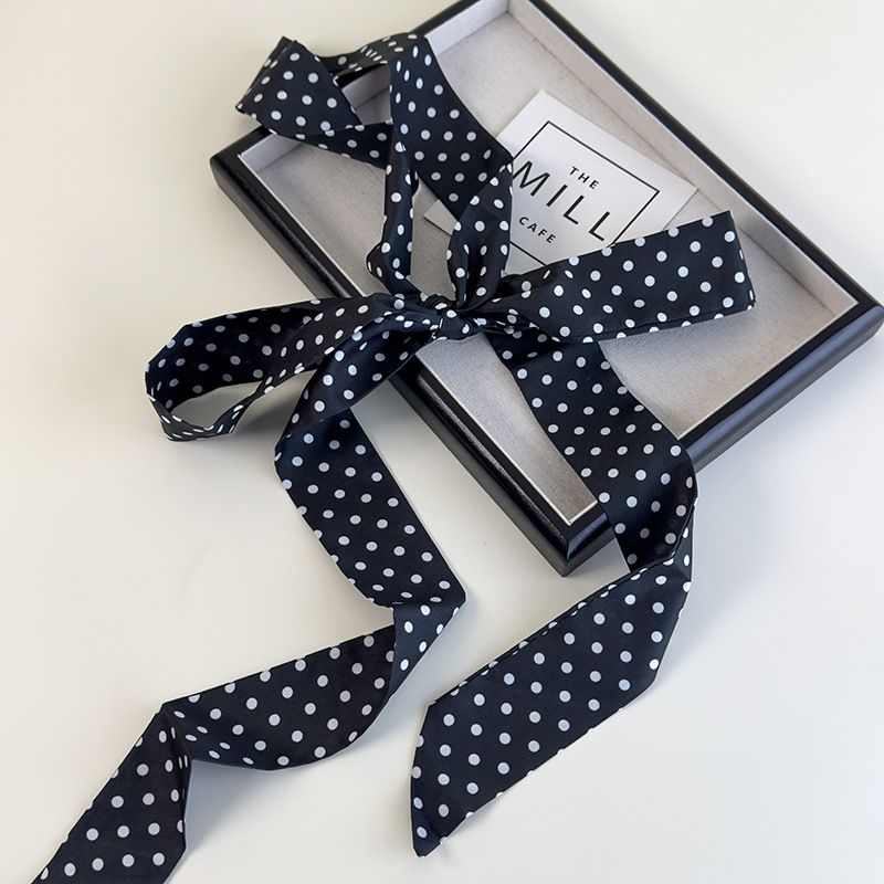 Polka Dot Kleiner Damenschal, dünn, schmal, lang und spitz, koreanische Version, vielseitig einsetzbar_voghion.com
