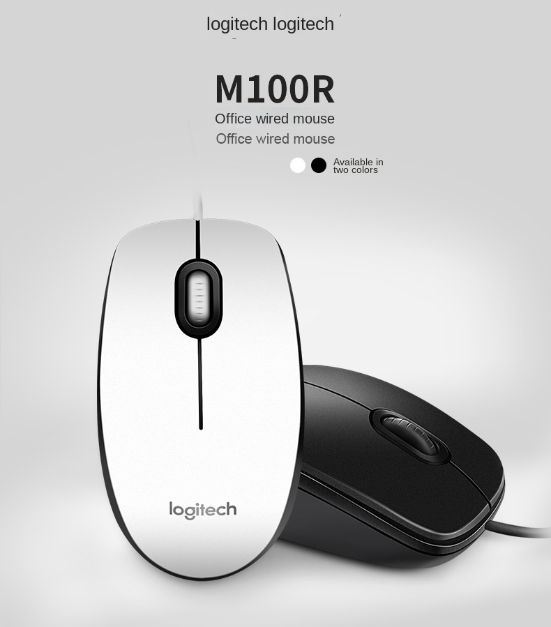 Logitech M100r Komfortable kabelgebundene Computermaus Universelle wiederaufladbare ergonomische Computermäuse_voghion.com