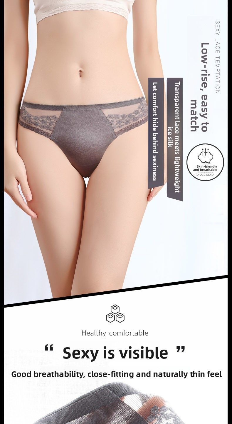 Mutandine perizoma antibatteriche senza cuciture in pizzo sexy da studentessa da donna_voghion.com
