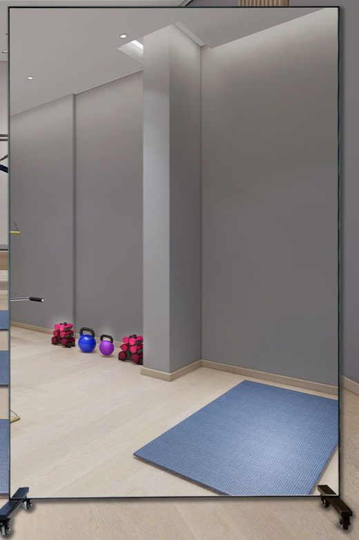Home Yoga Verplaatsbare Volledige Lengte Met Wielen Vloer Gym Schoonheid Explosieveilige Dansspiegel_voghion.com