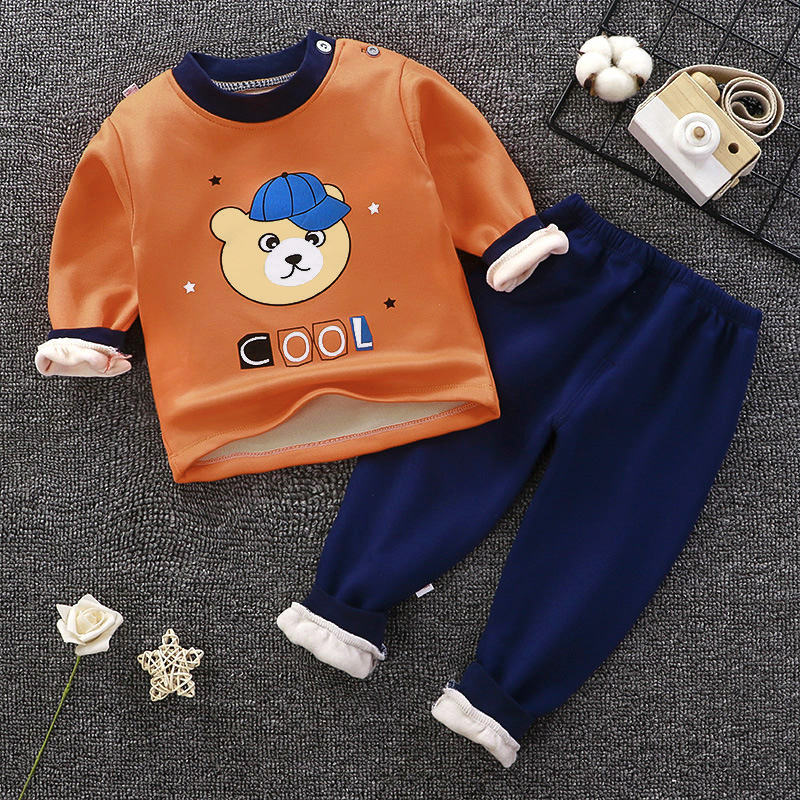 Children's Thermal Underwear Set With Fleece Thickening Boys And Girls Autumn Baby Warm Clothes Baby Clothes Winter_voghion.com