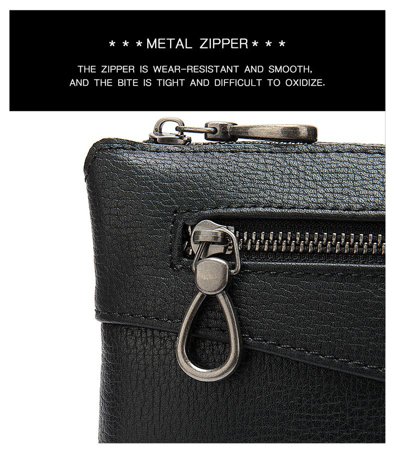 Borsa a tracolla da uomo Borsa da polso Strato superiore Borsa a tracolla in pelle di mucca Borsa a tracolla da uomo Casual in morbida pelle orizzontale Busta con cinturino da polso Portafoglio di grande capacità Moda_voghion.com