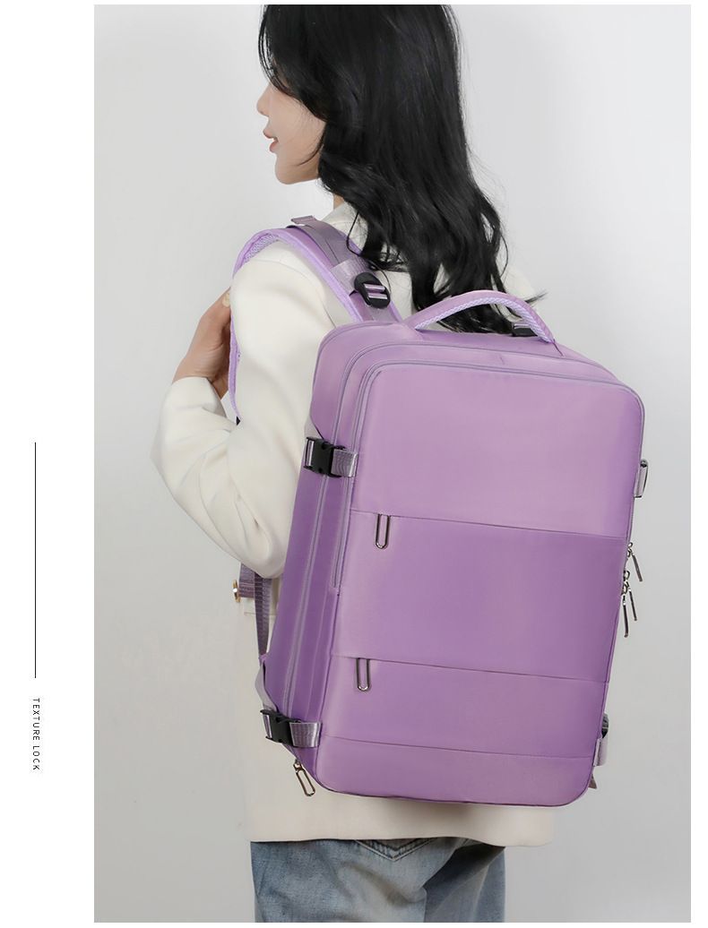 Versatile Water-Resistant Nylon Backpack With USB Port & Wet-Dry Compartment For Travel, Commuting, And Outdoor Activities Waterproof Mummy Backpack_voghion.com