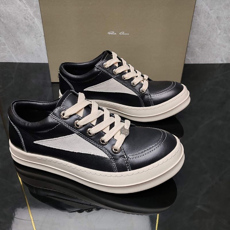 New RO Low-Top Triangle Men's Thick Sole Height Increasing Simple Casual Women's Shoes Fashion Trend Versatile Couple_voghion.com