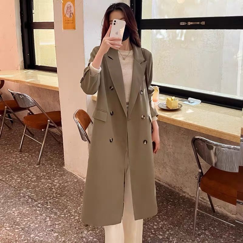 Trench da donna di media lunghezza 2022 autunno inverno nuovo cappotto casual in stile coreano cappotto celebrità di Internet Hong Hongzhi_voghion.com