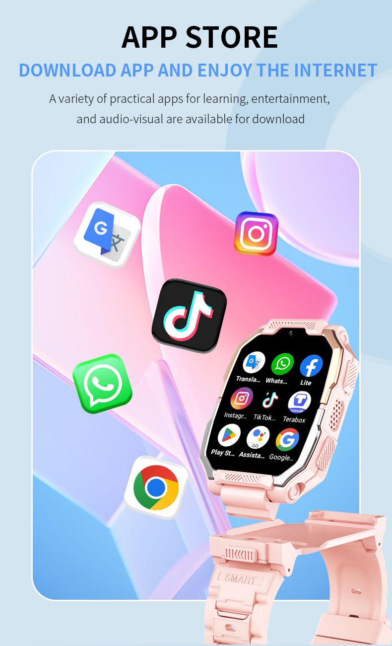 4G volledig netwerk kindertelefoonhorloge met kaartinvoer, slimme oproeppositionering, multifunctioneel horloge, directe verkoop vanuit de fabriek_voghion.com