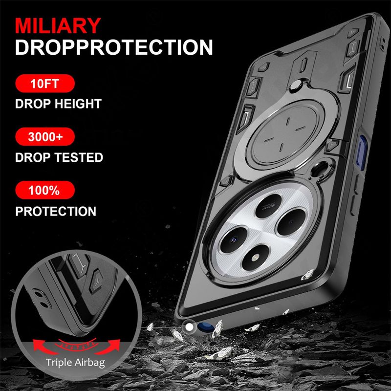 Case For Xiaomi 14T Redmi Note 13 Pro Plus 4G 5G 14C Note 13 Pro Magnetic Rotat Camera Slide Protector Ring 360 Stand Cover_voghion.com