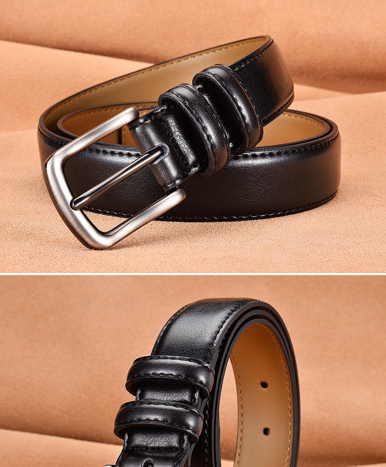Unisex Herren Ledergürtel Business Herren Leder Casual Dornschließe Gürtel_voghion.com