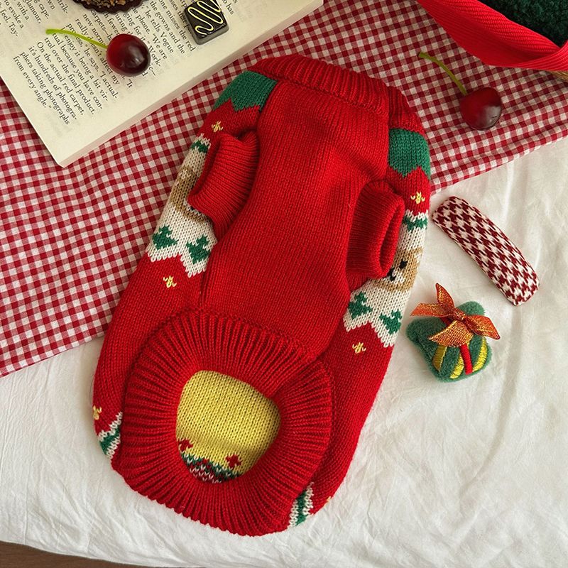Christmas Clothing Small And Medium Dogs, Knitted Clothes For Chihuahua Puppies, Teddy, Accessories By PawParty Store_voghion.com