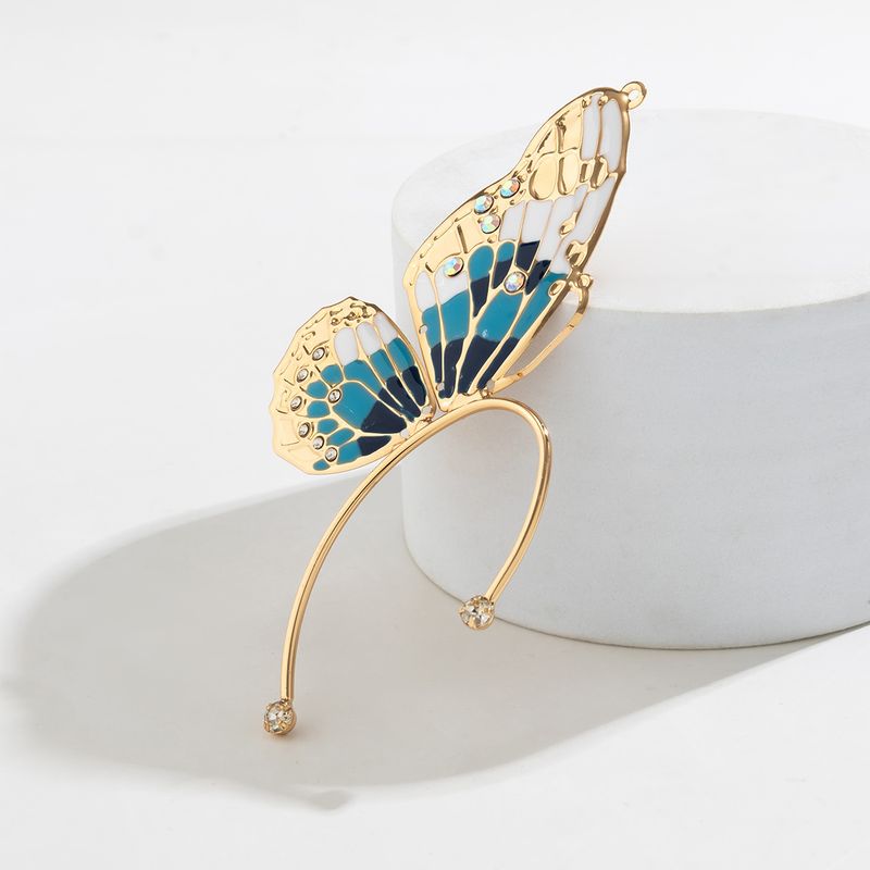 Gancio per elfo con gancio senza foro per orecchini a farfalla con ali di strass da donna, piccolo fermaglio per orecchio_voghion.com