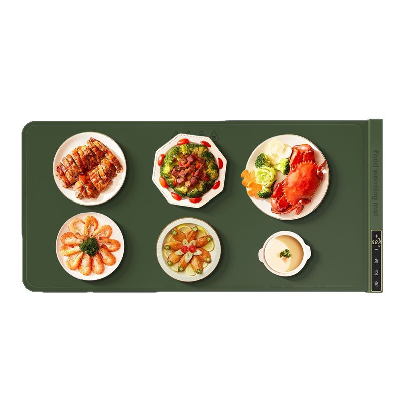 Flexible Silicone Food Warming Mat, 110V-240V Adjustable Heating Pad For Keeping Meals Hot On The Table, USB Powered Option, US/EU Standard_voghion.com
