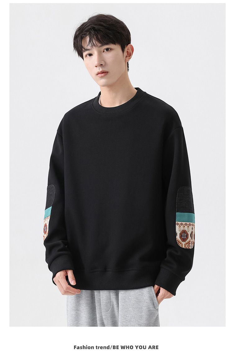 Kapuzenpullover und Herbstmode, vielseitige Frühlingskleidung für Herren, lockeres, fettes, langärmeliges T-Shirt in Übergröße_voghion.com