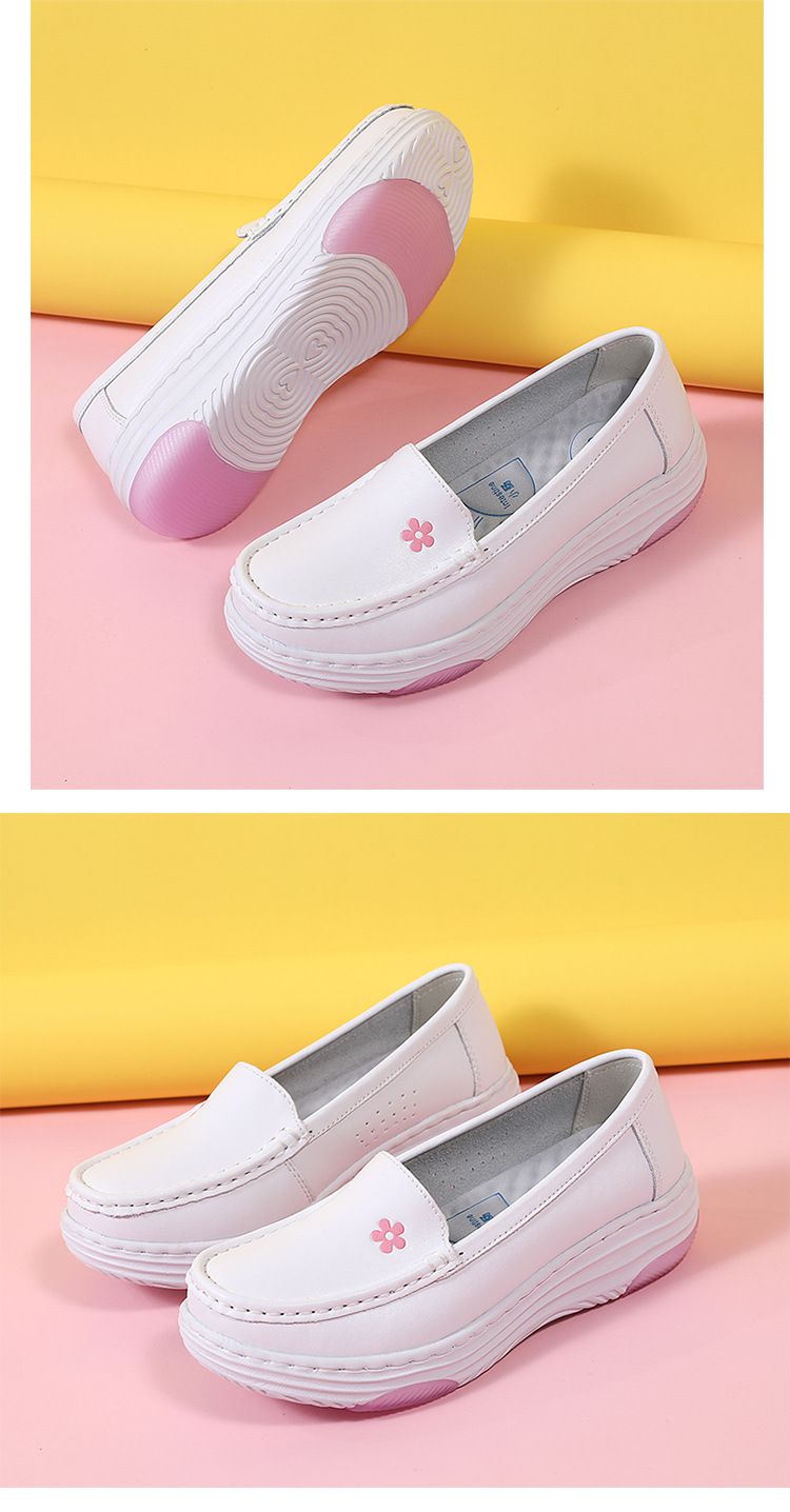 Scarpe da infermiera da donna, suole morbide, scarpe da lavoro traspiranti per dottori, suole spesse, scarpe mediche piatte antiscivolo, comode, piccole, bianche_voghion.com