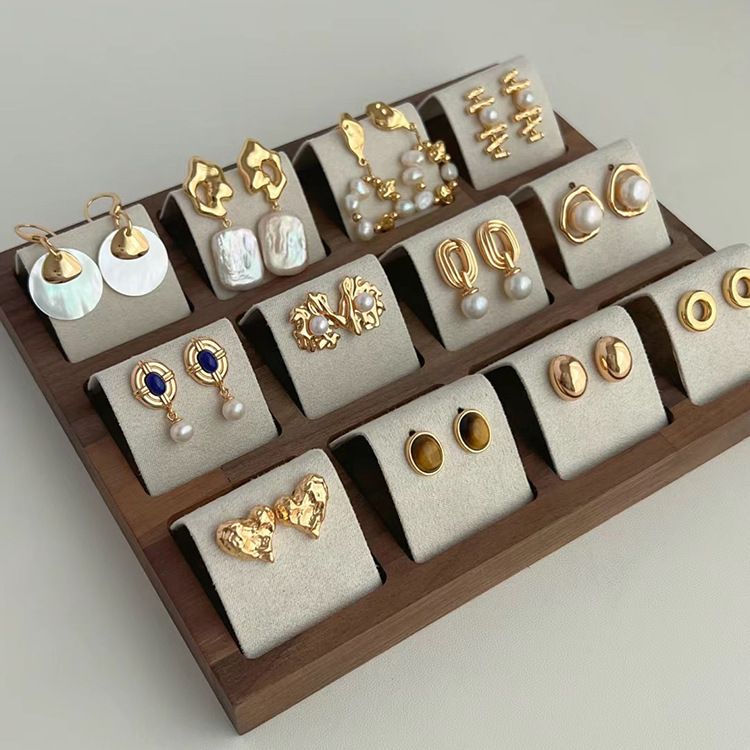 Orecchini a bottone in metallo argentato con perle geometriche, stile francese, personalità, moda, temperamento, nuovi gioielli_voghion.com