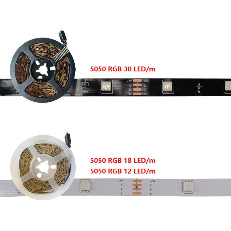 USB 5v low voltage 5050rgb flexible colorful LED color changing light strip self-adhesive desktop atmosphere soft light bar_voghion.com