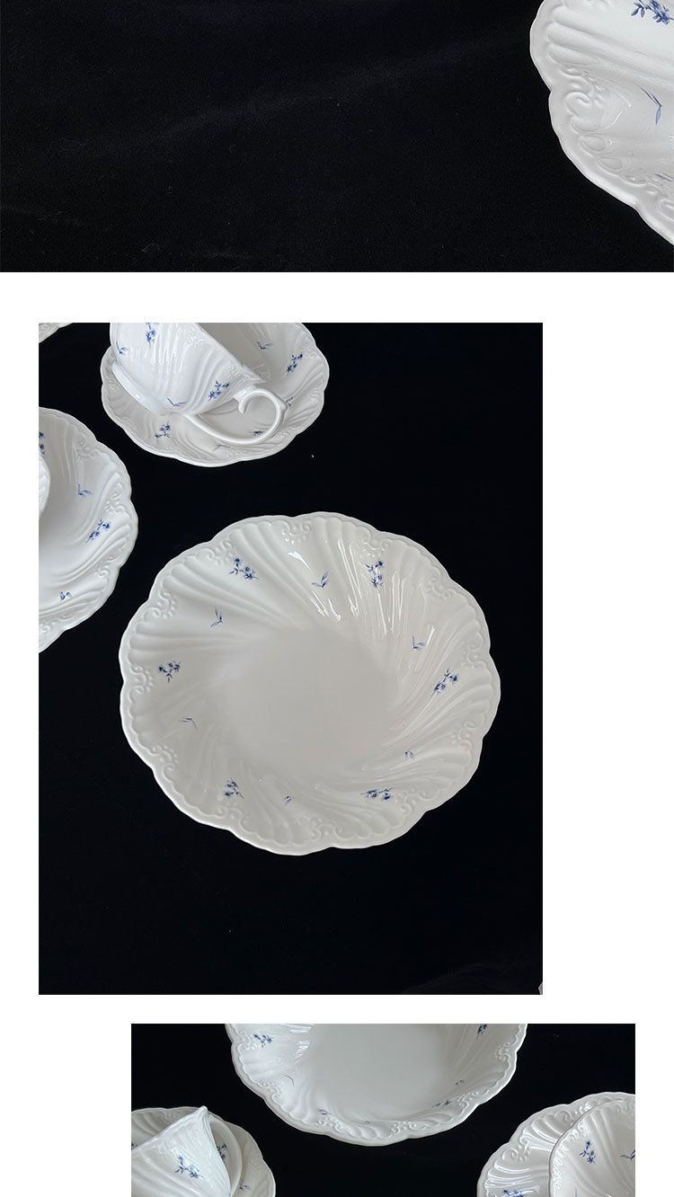 Blue Flower Ceramic Tableware Oval Plate 2025 Fall/Winter New_voghion.com