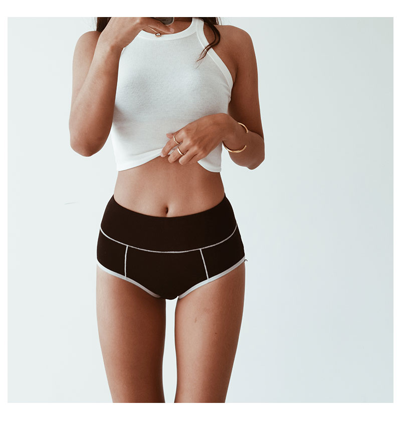 Women's clothing cotton inseam high waist women's cotton sexy and comfortable hip-covering underwear thin belly-control briefs_voghion.com