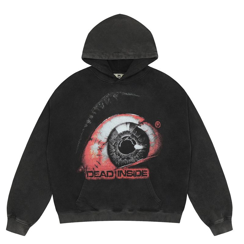 Saint Michael's Hopeless Eyes 'Dead Inside' gewaschener Vintage-Kapuzenpullover für Männer_voghion.com