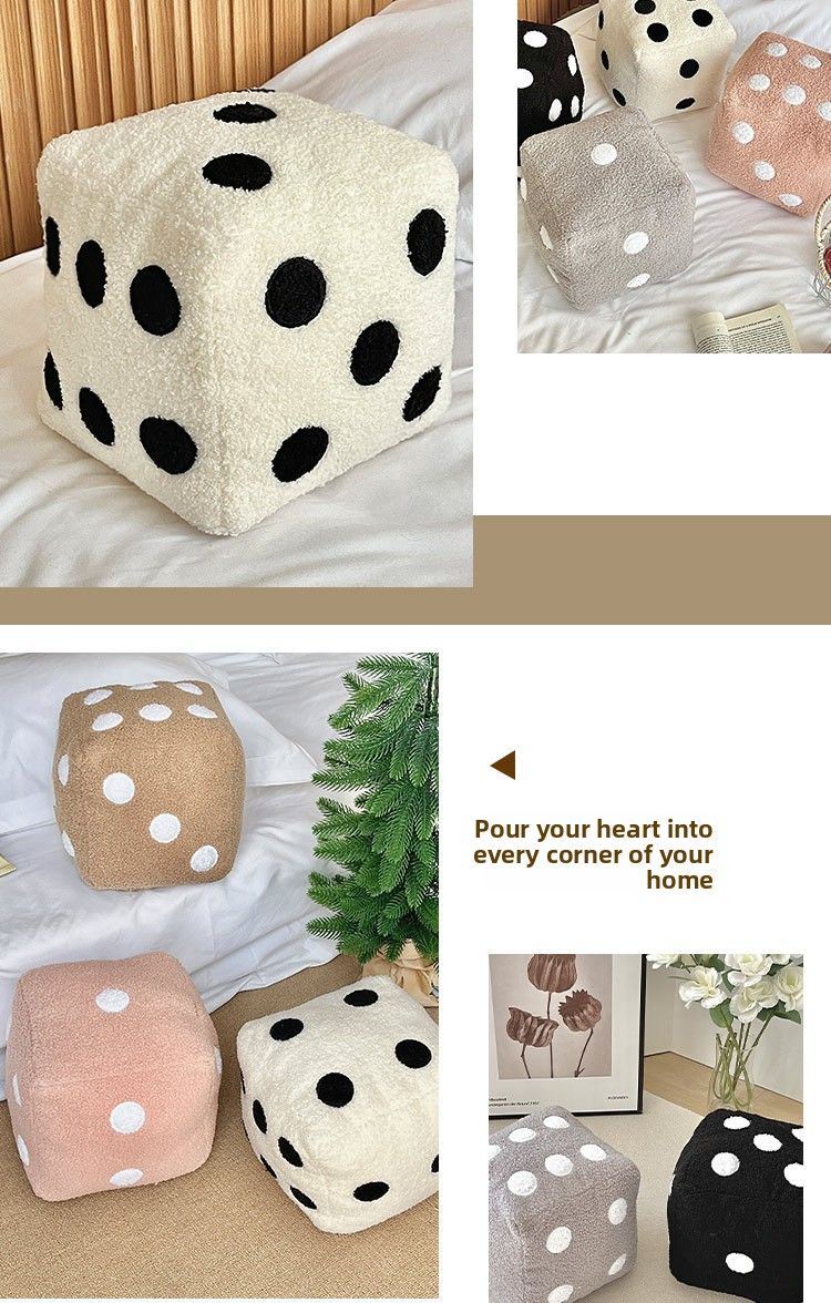Cuscino decorativo per la casa creativo e semplice, divertente, simulazione di dadi, peluche, cuscino per divano, tappetino futon_voghion.com