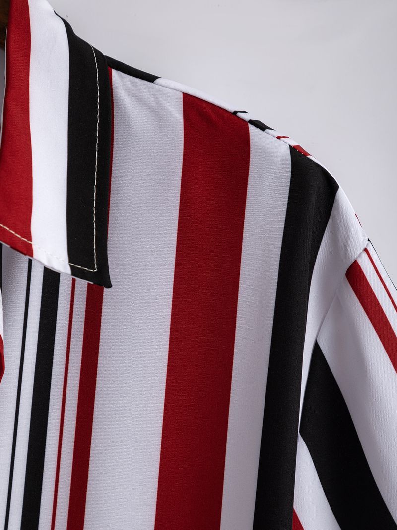 Men's Clothing Summer New Striped Shirt Men's Casual Shirt Short Sleeve Shopify_voghion.com