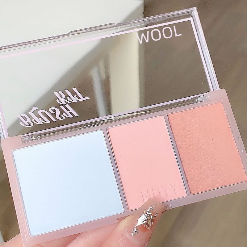 MOTY dreifarbiges Rouge-Püree-Rouge-Puder ist zart und einfach zu handhaben, um die Farbe und Vitalität des Mädchens zu zeigen, tragbar und günstig_voghion.com