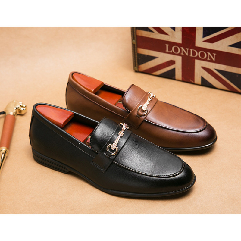Miesten Oxford Dress Kengät Slip-On Loafers Business Casual Derby Kengät Muoti teräväkärkiset nahkakengät_voghion.com